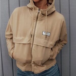 Revel Company Tan Zip Hoodie